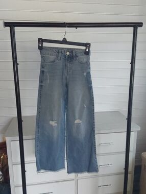 Little Girls Celebrity Pink Light Blue High Rise Wide Leg Jeans Size 7